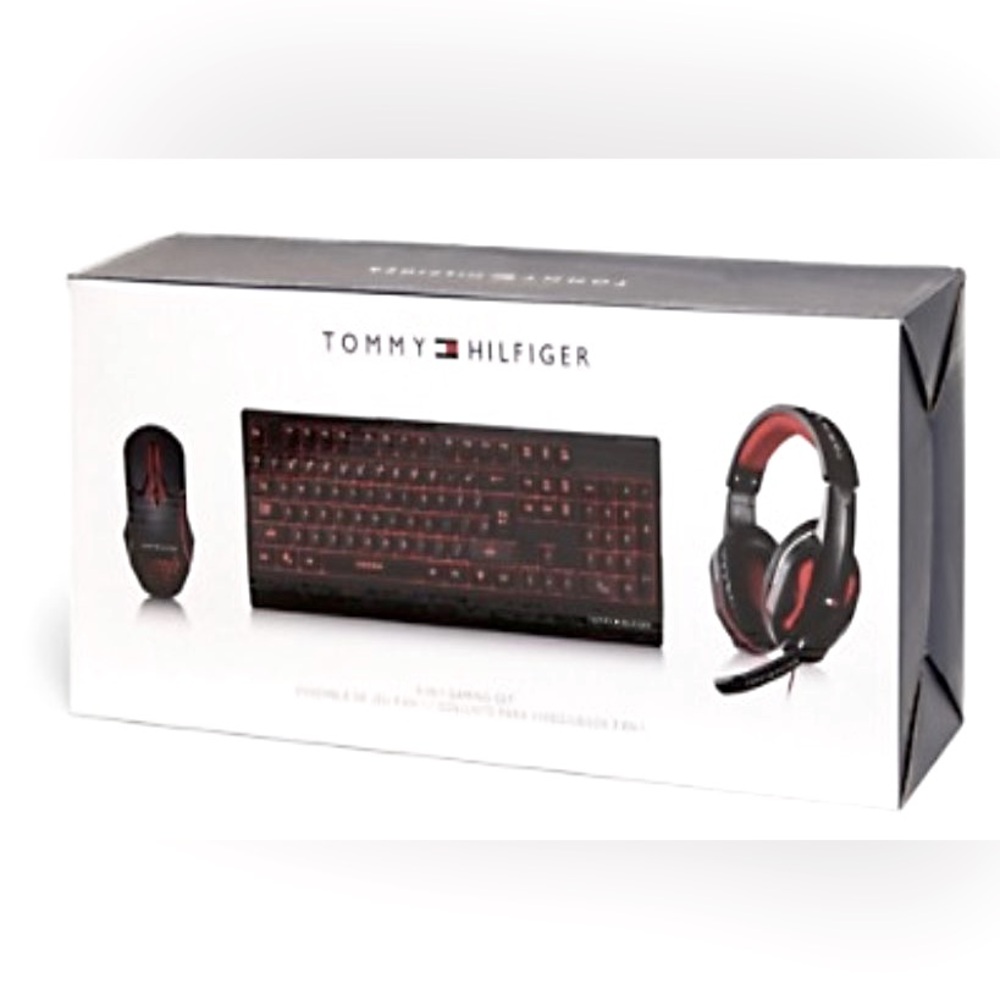 NEW Tommy Hilfiger Gaming 3 In 1 Combo Set Keyboard Headset Gaming Mouse